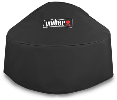 Weber Premium Grillöverdrag för Fireplace, andningsbar UV- & vattentålig, med kardborrfäste för fästning, grillöverdrag, BBQ-överdrag - Svart (7159)