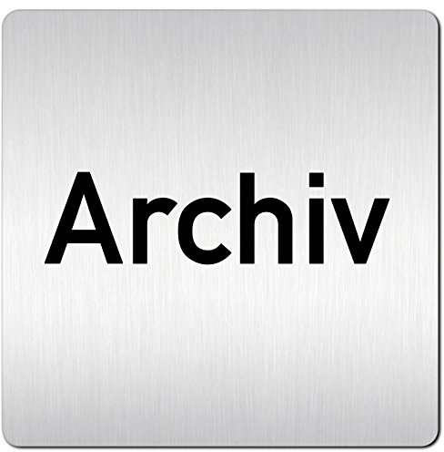 Türschilder24 XXL Schild - Türschild (B) • 125 x 125 mm • Archiv • 1,5 mm Aluminium Vollmaterial • 100% Made in Germany (Archiv)