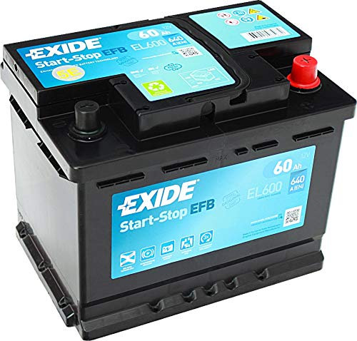 BATTERIA AVVIAMENTO EXIDE EL600 EFB 242x175x190 EFB 60Ah 640EN START AND STOP - GARANZIA 2 ANNI