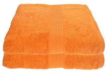 Julie Julsen 2er Pack Badetuch 29 Farben erhältlich weich und saugstark 500gsm Öko Tex Orange 100 x 150 cm B-Ware