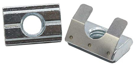 20 x M8 spårsten 11,0 x 4,1 mm för Nut 8K, med fjäderplåt, stål