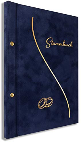 A4 Stammbuch Lotta Blau Stammbuch der Familie für Hochzeit Standesamt incl. 11 Prospekthüllen