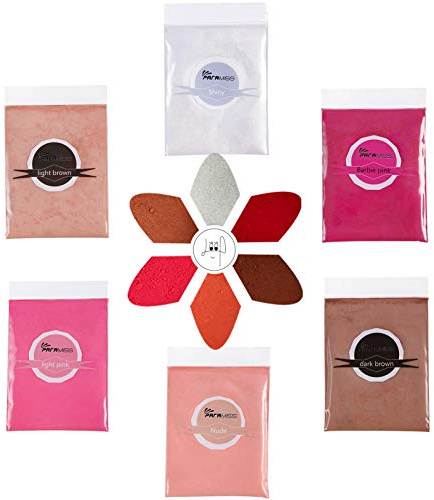 PARAMISS Poudre de pigment de gloss à lèvres naturelle - 5 couleurs x 10 g - Blanc métallisé scintillant - Poudre pailletée pour brillant à lèvres, fard à paupières, gloss
