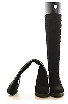 XUMIN 2Pairs Black Plastic Thicken Long Boot Shapers Form Inserts Tall Short Boots Automatic Stand Support Holder Hanger for Women Boots Shoes(14inch/36cm)