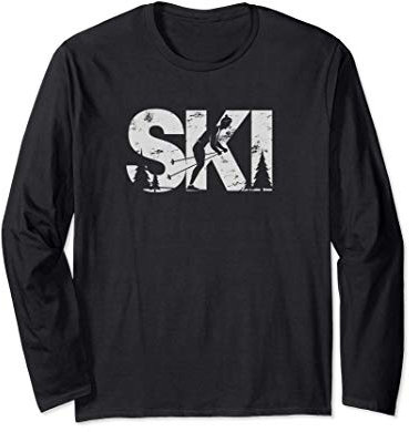 Skilanglauf Langläufer Skifahren Skisport für Damen Herren Langarmshirt