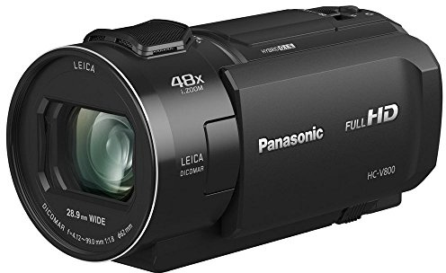 Panasonic Hc-V800 HD Camcorder, 24x Leica Dicomar Lens, 1/2.5 Bsi Sensor, Three O. I. S. Stabilizer Systems, Wireless Twin-Camera Capture (USA Black (Renewed)
