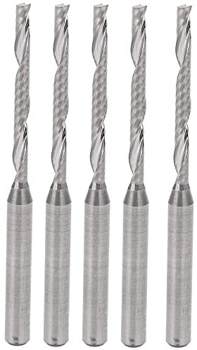 5 Stück Schaftfräser, Hartmetall CNC Fräser Set Gravur Bits Carving Drill Werkzeuge, 3.175mm Schaft, 2mm Schneidkante Durchmesser