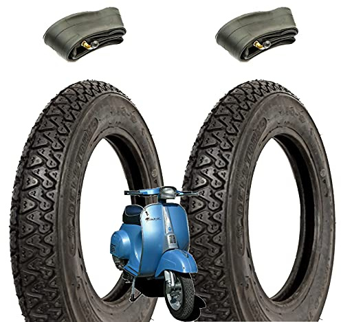 Set mit 2 Reifen DEESTONE 4 P.R. 3.00 10 42J + Schläuchen kompatibel mit Vespa 50 Special PK 50 S XL N 125 ET3