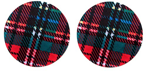 1 par tartan rund bröstvårta pasties skydd pasty tit klistermärken bröstdyna bröstlapp bh självhäftande, Tartan rund, en storlek