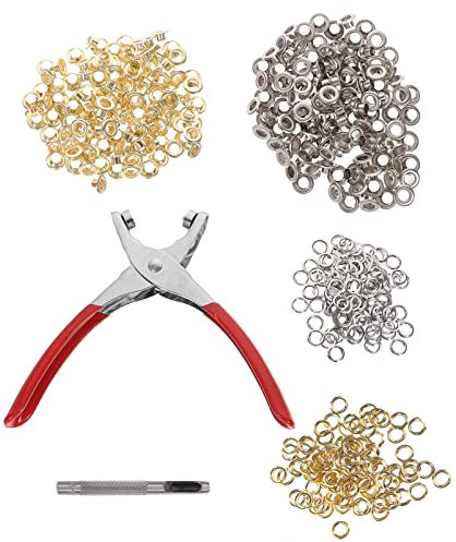 DOITOOL Pince à Œillets Avec Rondelles Métalliques Kit Outils Pour Œillets Outil Pour Fixer Des Tissus Cuir Plastiques Fins Projets De Bricolage