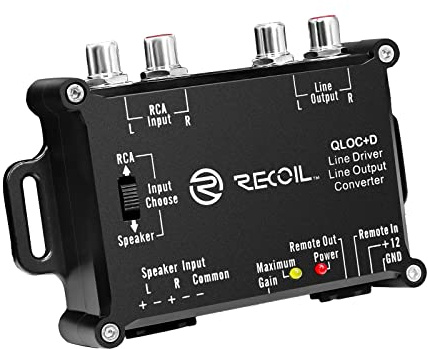 Recoil LOCD Active 2-Channel Line Output Converter Driver 2-in-1, 10V Line Output Signal with Auto Sense Remote Turn-on