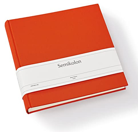 Semikolon 368386 Foto-Album Classic Event - 24 x 23 cm - 60 Seiten cremefarben, für ca. 60 Fotos - orange orange