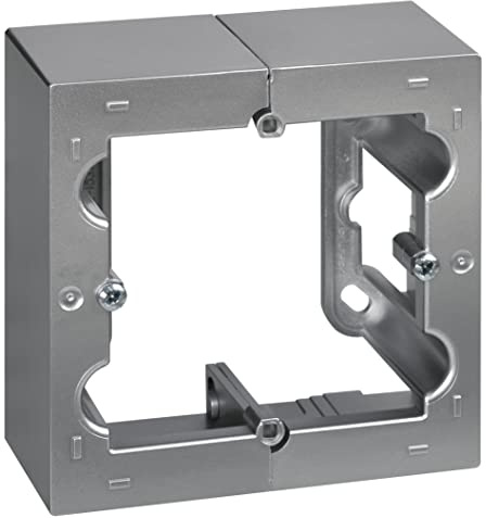 SIMON - Caja de Superficie, Base Enchufe Empotrable, Serie Simon 10, Apta para Interiores (IP20), Fácil de Instalar, Un Elemento, Color Aluminio