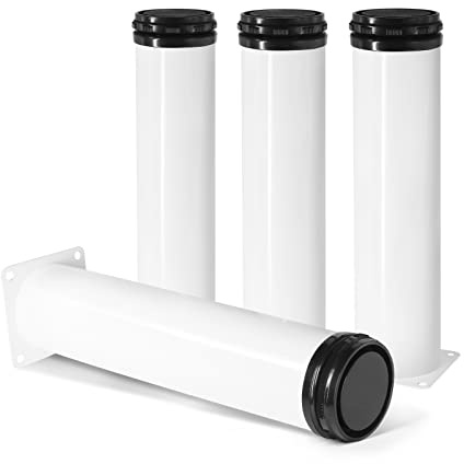 Masendelk 10 Inch Metal Furniture Legs Stainless Steel Adjustable Legs White Metal Legs Round Cabinet Legs for Coffee Table Cabinet Desk Sofa Shelves, Pack of 4