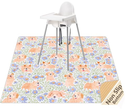 Spritzmatte für unter Hochstuhl/Kunst/Handwerk, wasserdichte und rutschfeste Spritzmatte, Bodenschutz, waschbare Hochstuhl-Bodenmatte, 130 cm, wiederverwendbar, unordentliche Matte und