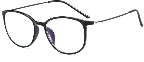 Suertree Blaulichtfilter Distanz Brille Leichte Kurzsichtige Brille Mode Myopia Brillen TR90 für Damen Herren Schwarz -3.5 Dioptrien