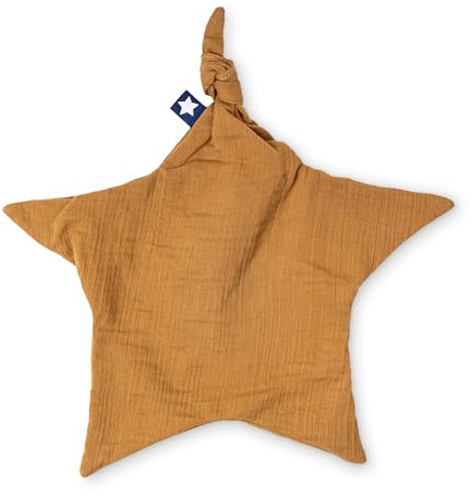 Julius Zöllner Schnuffeltuch aus 100 Prozent Musselin-Baumwolle, 35 cm, OEKO-TEX STANDARD 100, Made in Germany, Zimt