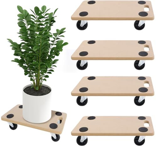 UISEBRT 4 Stück Transportroller 580 x 290 x 108mm Rollbretter Transport aus MDF-Platte Möbelroller Transporthilfe für Umzug Möbel-Transport - 200kg Tragkraft