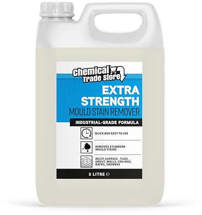Chemical Trade Store - Mould Stain Remover | Powerful Mildew Removes Mouldy Stains From Walls, Tiles, Silicone Seals & More - 5 Litre