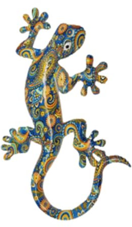 Générique Ambiance Sud - Salamandre Multicolore En Résine TGM E - 33 x 20 cm