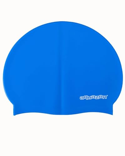 aquazon Premium Badekappe Damen, Herren für Erwachsene - extra Flexibles Silikon für angenehmes Tragegefühl - Bademütze mit UV Schutz - Badehaube inkl. Dry Bag für Aufbewahrung