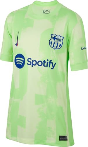 Tercera Equipación Stadium FC Barcelona 2024/25 Camiseta De Fútbol Replica Nike Dri-Fit - Niño/A, Barely Volt/Barely Volt/Old Royal, FQ2251-702, XS