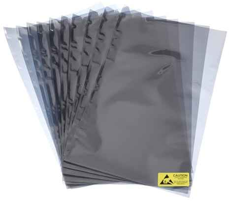 QUARKZMAN 10pz Anti Statici Borse ESD Schermate Borsa Piatta Aperta Sopra Anti Statici Borsa per Dispositivi Elettronici 15,7x23,6 (400 * 600 Mm)