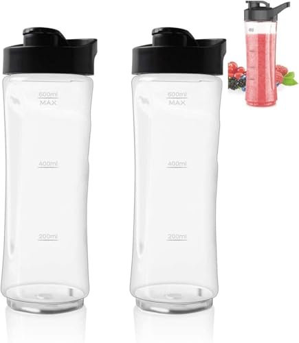 Blender Cup Bre-ville Blend Active Spare Bottle, 20oz Portable Sports Water Bottle Cup 2pack Blender Cup Smoothie Bottle, Replacement Sport Bottle Cup For BLSTPB And BLSTP2 Type