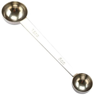 OKUMEYR Cuillère Doseuse Café Double Tête 15 Ml Et 5 Ml En Acier Inoxydable Robuste, Cuillères à Mesurer Précises Pour Ingrédients Secs Et Liquides, Usage La Cuisine Et Thé, Assortiment Compact