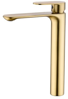 Grifos de baño, mezclador de lavabo alto, grifo alto, grifos de lavabo Gourmet, grifo de agua, grifería fría y caliente, grúa de latón negro(Brushed Gold Faucet)
