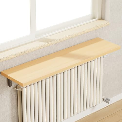 éTagèRe De Radiateur Tablette De Radiateur Cache-radiateur en bois rustique – Marron blanc noir primaire, étagère de radiateur de chambre à coucher – Protège les murs, étagère pour plantes intérieure