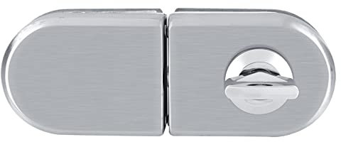 Verrou de porte en verre, serrure pour portes d'hôtel en acier inoxydable avec serrure ronde solide à languette, pour porte en verre sans cadre de 10 à 12 mm d'épaisseur et porte en verre trempé