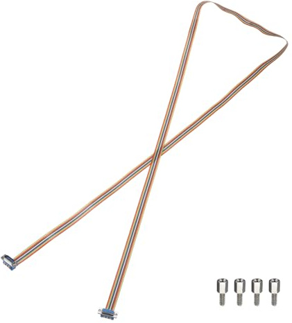 sourcing map IDC Serial Cable Rainbow Wire Flat Ribbon Cable DB15 Male to DB15 Female 78.7 Inch Length 2.54mm Pitch Breadboard Jumper Wires for Electronic Projects