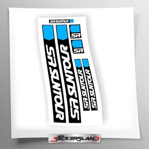 Stickersland® Aufkleber-Set für SR Suntour Gabeln | UV-Druck, PVC, Outdoor, Zeitgenössisch, 7 Stück, Gemischt, Metall, Kunststoff