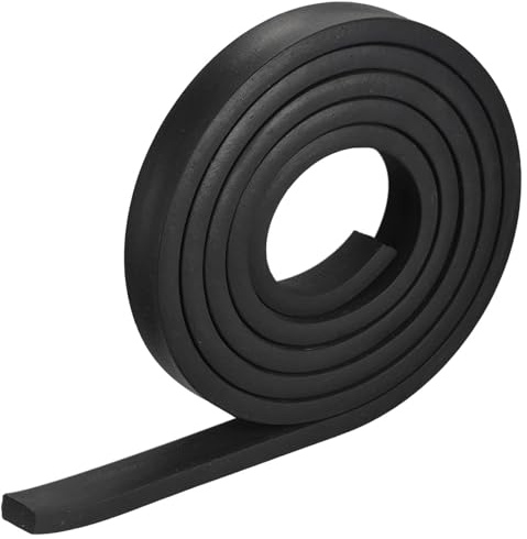 TOP-VIGOR EPDM Rubber Foam Strip 10mm (T) x 10mm (W) x 2000mm (L), Weatherproof Door Seal Rubber Sealing Strip Foam Tape for DIY Gasket Insulation Soundproofing, Reduce Vibration Mat Black