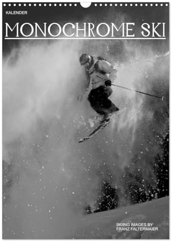 Monochrome Ski (Wandkalender 2026 DIN A3 hoch), CALVENDO Monatskalender: Verschiedene Skimotive von meinen Reisen. Different b/w images of my skiing ventures (CALVENDO Sport)
