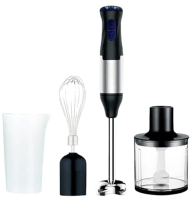 Milk Frother，Immersion Blender Handheld, 1000W Powerful Hand Blender, 5-Speed Speed Adjustment, Stainless Steel Smart Stick with Egg Beaters and Chopper Food Processor, for Soup, Meat, Smoot