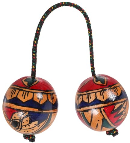 FUTUREORYY Maracas Adulte, Boule à Secouer en Bois Peinte la Main, Son Clair et Rythme Net, pour Fête et Spectacle, Motifs Aléatoires Plusieurs styles | Motifs Uniques, Surface Lisse, Usage Intérieur et Extérieur, pour Passionnés de Musique Danse Style Aléatoire