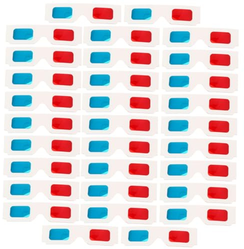 FOMIYES 3D Anaglyphenbrille aus Papier Rot Blau Einweg 60 Stück für 3D- Zuhause und 3D-Magazine