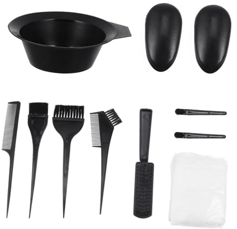 STAHAD 11 pièces Kit de Teinture Cheveux Professionnel avec Bols Pinceaux et Peignes pour Coloration DIY Salon et Soins Capillaires à Domicile Accessoires pour Débutants et Coiffeurs