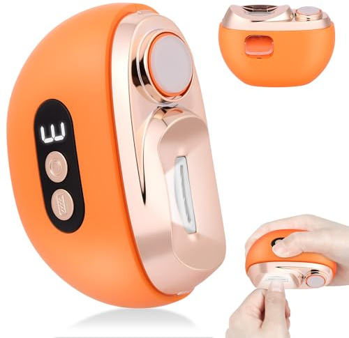 AOOWU Elektrischer Nagelknipser, Nageltrimmer Nagelpolierer 2 in 1, Nagelreste mit Licht, Kabelloser 3-Gang-Nagelknipser, Kein Lärm Fingernagelknipser für Babys, Ältere Menschen und Erwachsene