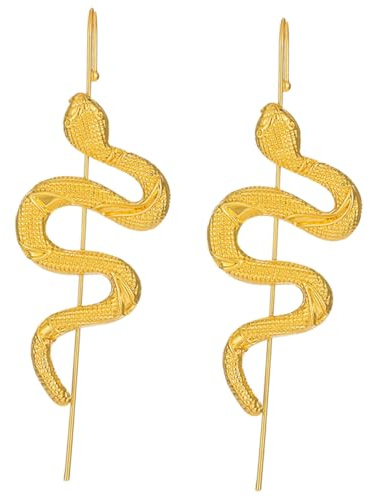 FRCOLOR 2piezas Ganchos para Orejas de Serpiente Clip de Oreja Estilo Punk para Mujer Pendientes de Clip de Serpiente