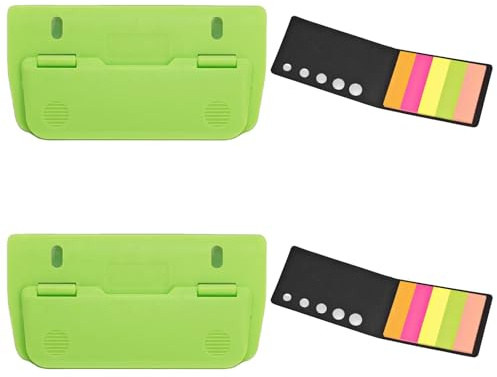 Taschenlocher Kunststoff, 2 Stück Taschenlocher mit 2 Stück Haftnotizen, Taschenlocher Mini Locher zum Einheften mit Haftnotizen, für 8 cm Lochung mit 12 cm Skala, für Schule Büro Haushalt