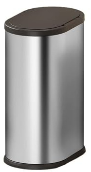 GLigeT Poubelle de cuisine for salle de bain, bureau ou maison, automatique sans contact, avec couvercle, en acier inoxydable.(Silver)
