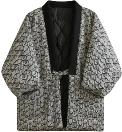 Ppmter Cappotto Invernale Trapuntato Caldo in Stile Kimono Giapponese Hanten, Abiti Tradizionali Giapponesi, Capispalla Larghi
