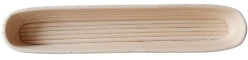 Cestino di Lievitazione per Pane a Forma Allungata in Rattan Beige | 1 Pezzo , Intreccio Manuale , Adatto a Pane e Decorazione , Formato Allungato per Impasto