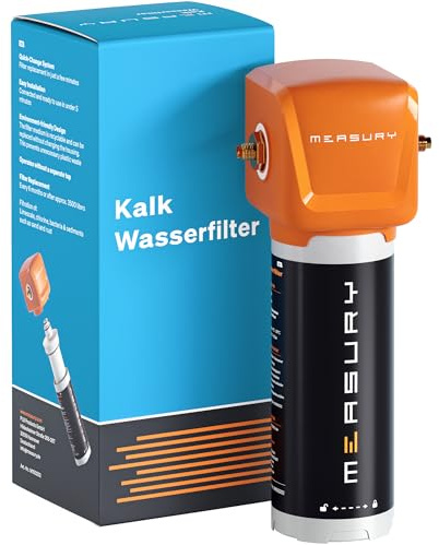 Measury Kalkfilter Untertisch, Wasserentkalker Kalk Wasserfilter | Trinkwasserfilter gegen Chlor, Sand, Rost - 8 Liter pro Minute - kein 2. Wasserhahn nötig - Mineralien bleiben im Wasser