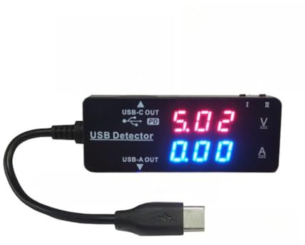 BlissfulAbode YB26VA LCD Digitale USB Voltmetro Amperometro Caricabatterie Rilevatore Indicatore di Monitoraggio Tipo-C