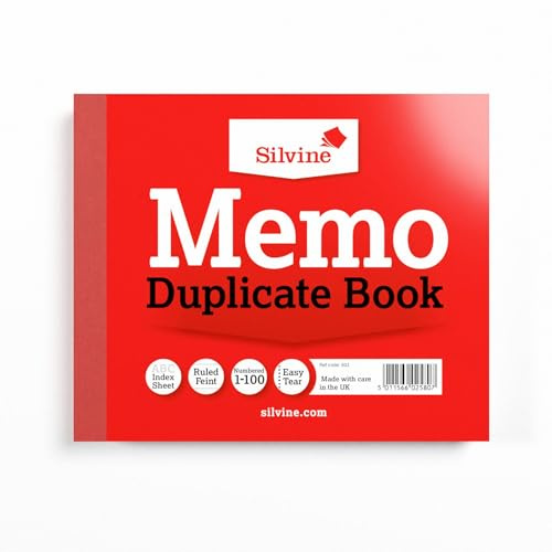 Silvine duplicerad minnesbok – numrerad 1–100 med indexark (102 x 127 mm)