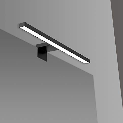 Inbagno Lampada LED da Specchio, 30 cm, in ABS Nero Opaco, per Specchio a Filo o su Pannello